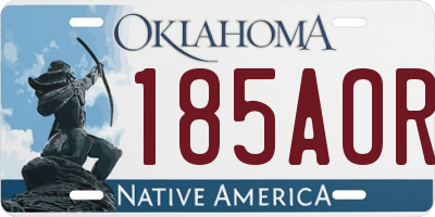 OK license plate 185AOR