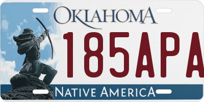 OK license plate 185APA