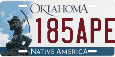 OK license plate 185APE