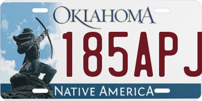 OK license plate 185APJ