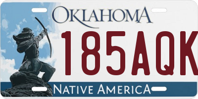 OK license plate 185AQK