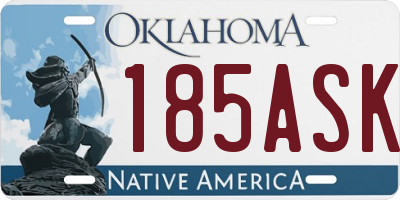 OK license plate 185ASK