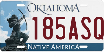 OK license plate 185ASQ