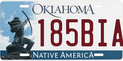 OK license plate 185BIA