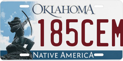 OK license plate 185CEM