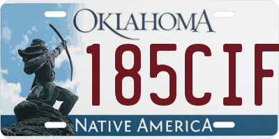OK license plate 185CIF