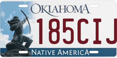 OK license plate 185CIJ