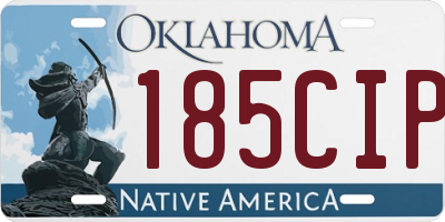 OK license plate 185CIP