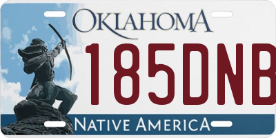 OK license plate 185DNB