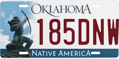 OK license plate 185DNW