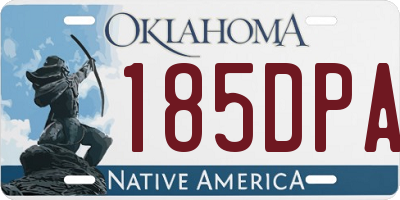 OK license plate 185DPA
