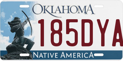 OK license plate 185DYA