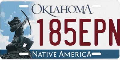 OK license plate 185EPN