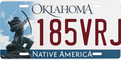 OK license plate 185VRJ