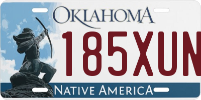 OK license plate 185XUN