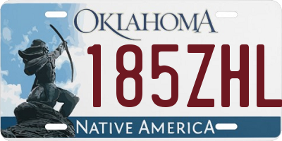 OK license plate 185ZHL