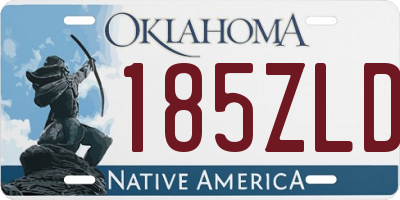 OK license plate 185ZLD