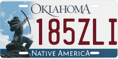 OK license plate 185ZLI