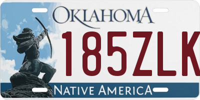 OK license plate 185ZLK
