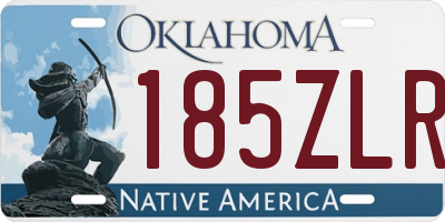 OK license plate 185ZLR
