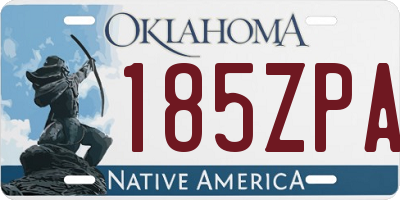 OK license plate 185ZPA