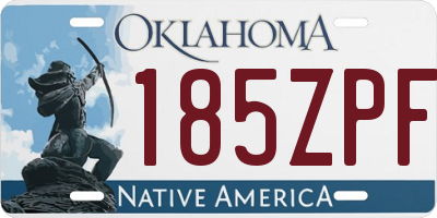 OK license plate 185ZPF