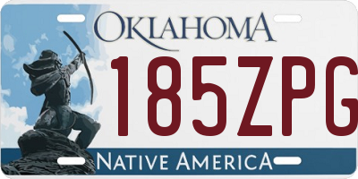 OK license plate 185ZPG