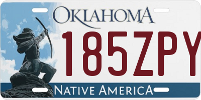 OK license plate 185ZPY