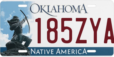 OK license plate 185ZYA