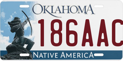 OK license plate 186AAC