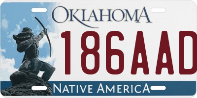 OK license plate 186AAD