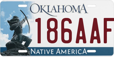 OK license plate 186AAF