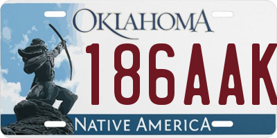 OK license plate 186AAK