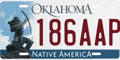 OK license plate 186AAP