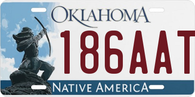 OK license plate 186AAT
