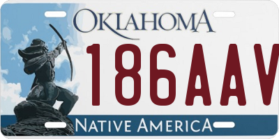 OK license plate 186AAV