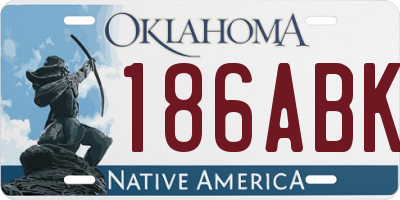 OK license plate 186ABK