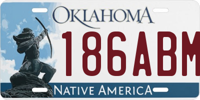 OK license plate 186ABM