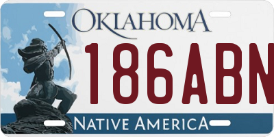 OK license plate 186ABN