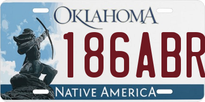 OK license plate 186ABR