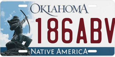 OK license plate 186ABV