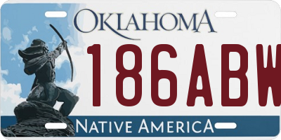 OK license plate 186ABW