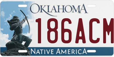 OK license plate 186ACM