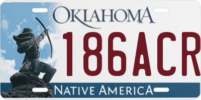 OK license plate 186ACR