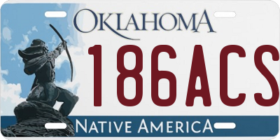 OK license plate 186ACS