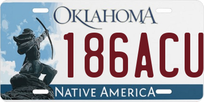 OK license plate 186ACU