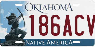 OK license plate 186ACV