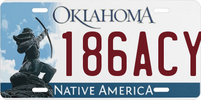 OK license plate 186ACY