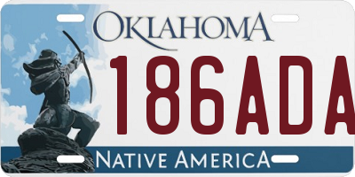 OK license plate 186ADA
