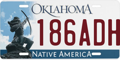 OK license plate 186ADH